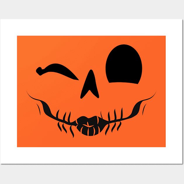 Pumpkin Girl Face Jack O Lantern - Halloween Costume Wall Art by HappyGiftArt